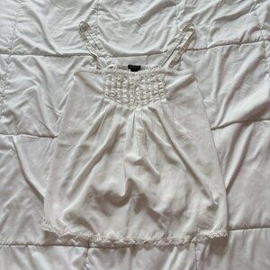 Womens Size Small 90s Y2K Cami Tank Top Babydoll Lingerie White Coquette Fairy
